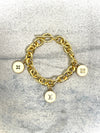Winifred Design Chunky Gold Rolo Bracelet with LV Tags in Cream
