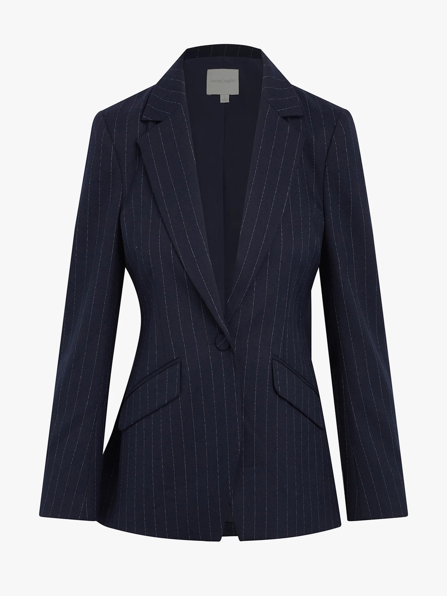 The Favorite Blazer in Navy Pinstripe Women's Blazer J. Longs — free download