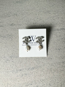  Winifred Design Chanel Pearl Drop Earrings in Silver