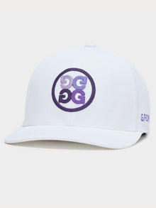  G/FORE Gradient Circle G's Stretch Twill Snapback Hat in Snow