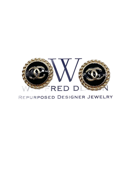 Black & Gold Chanel 16mm Studs from Winifred Design