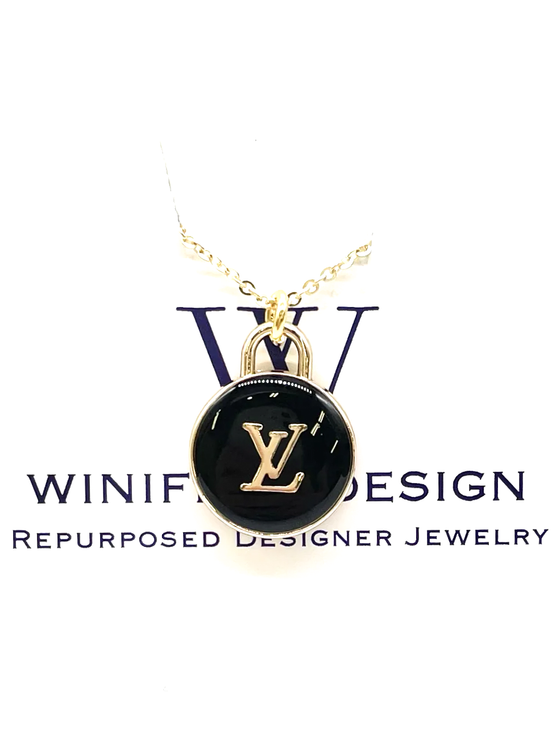 Winifred Design Louis Vuitton 14K Gold 18" Pendant in Black
