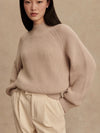 Varley Martina High Neck Rib Knit in cement