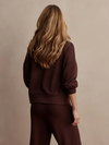 Varley's Hawley Half Zip Sweat in Coffee Bean