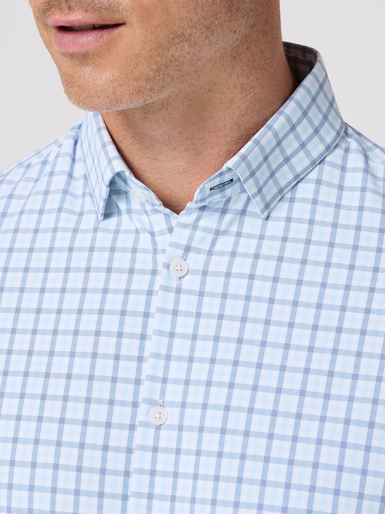 Leeward Dress Shirt in Cloud Blue Miles Plaid