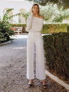 Vervet Optic White - High Rise Stacked Waistband Wide