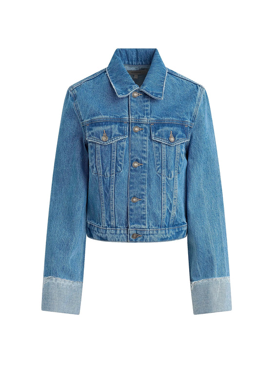 Hudson Jeans Cuffed Cropped Denim Jacket in Universal