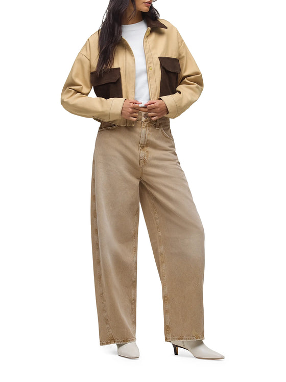 Hudson Jeans Bailey Relaxed Barrel Jeans in Burnt Khaki