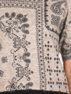Beulah Style Abstract Paisley Printed Knit Top in Coffee
