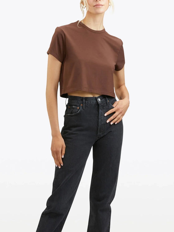 Cuts Almost Friday Cropped Tee in Sierra