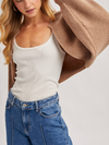 Bluivy's Cropped Rib Knit Bolero Shrug Sweater