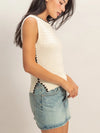 HYFVE Eyelet Sleeveless Knit Top in white