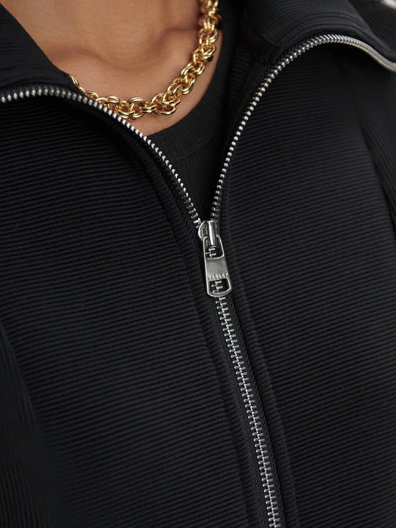Varley Gibbs Zip Through Sweat in Black sweatshirt