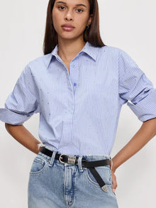  Good American Crystal Poplin Good Shirt in Hot Girl Stripe001