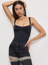 Good American Sweetheart Scuba Tank Bodysuit in Black001