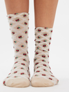 Floral Jacquard Trouser Sock in Ivory