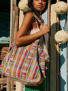 Free People's Oksana Multi Print Tote Blue Mix