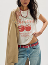 Free People's Nova Tee Graphic in Cherry Combo 