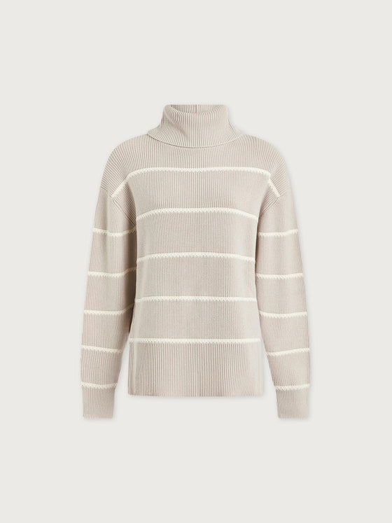 Hamish Stitch Knit Sweater in Silver Birch