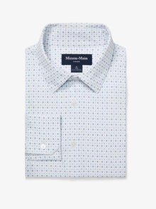  Leeward Long Sleeve Dress Shirt in White Hatch Mark