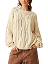 Free People Frankie Cable Sweater in Ivory