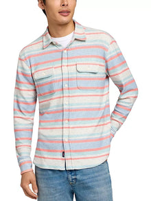  Faherty Brand Legend Sweater Shirt in Coral Reef Stripe
