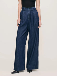  DL 1961 Hepburn Wide Leg High Rise Pleated 32" in River Valley