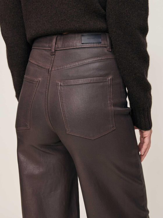 DL1961 Hepburn Wide Leg in Walnut Coated