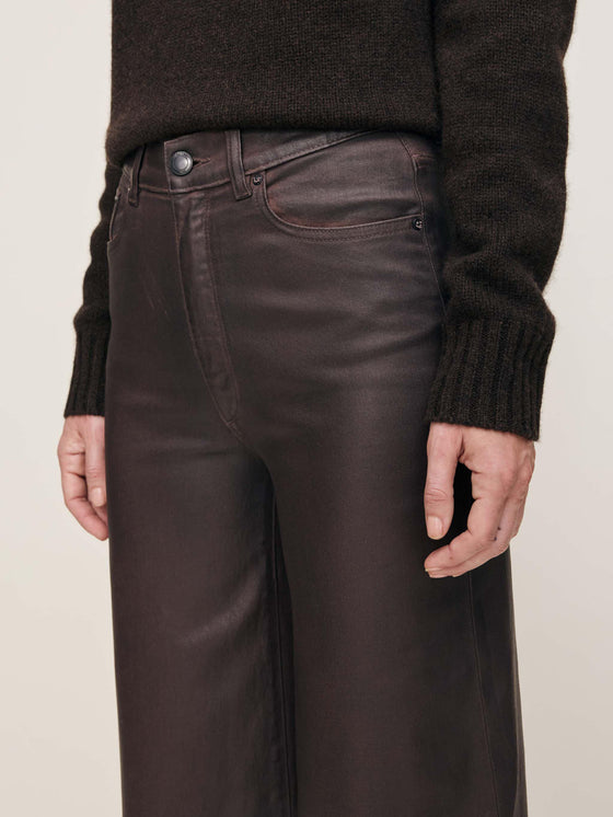 DL1961 Hepburn Wide Leg in Walnut Coated