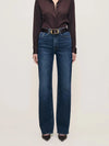 DL1961 Karmine Refined Wide Leg High Rise 33" Jeans in Dark Sea