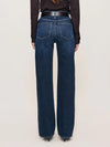 DL1961 Karmine Refined Wide Leg High Rise 33" Jeans in Dark Sea