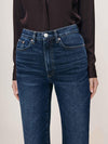 DL1961 Karmine Refined Wide Leg High Rise 33" Jeans in Dark Sea