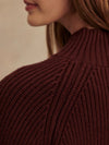 Varley Martina High Neck Rib Knit in Dark Chocolate