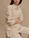 Varley Hamish Stitch Knit Sweater in Silver Birch