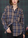 Plaid Button Down Pocket Detail Long Sleeve Shirt