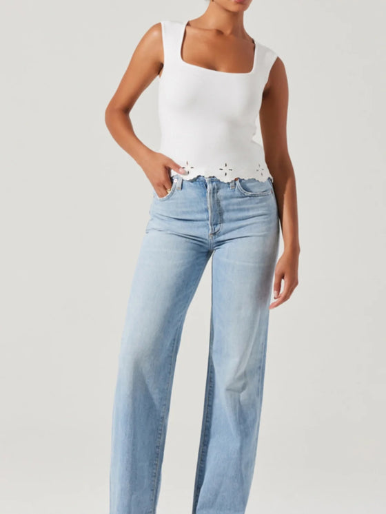 ASTR the Label Ellamay Sweater Top in White