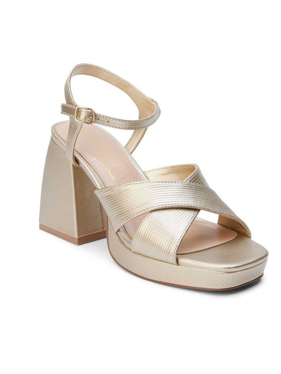Coconuts by Matisse Robin Platform Sandal in Gold Ribbed