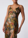 Lulus Carreta Midi Slip Dress in Green / Multicolor 