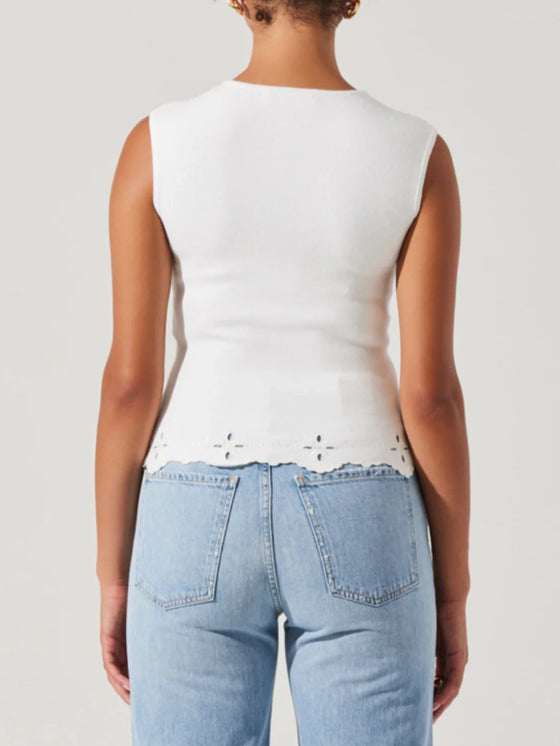 ASTR the Label Ellamay Sweater Top in White