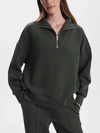 Varley's Hawley Half Zip Sweat in Olive Marl