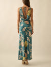 Promesa USA Floral Print Satin Bias-Cut Cowl Maxi Dress