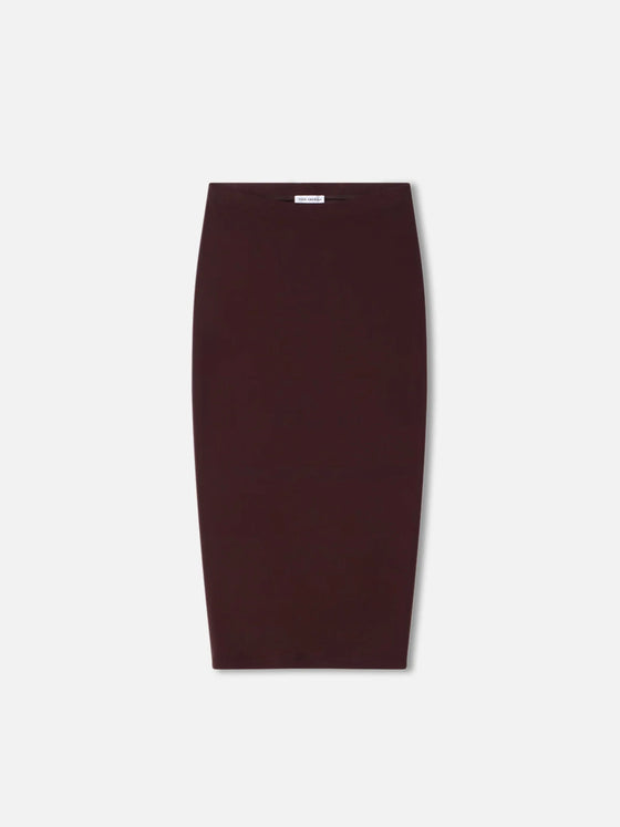 Matte Jersey Midi Pencil Skirt in Bark003
