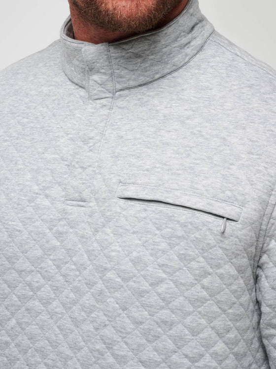 Travis Mathew Transatlantic Quarter Zip in Light Grey Heather