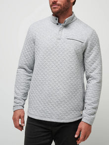  Travis Mathew Transatlantic Quarter Zip in Light Grey Heather