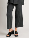Beulah Style Straight Wide Leg Sweatpants in Charcoal
