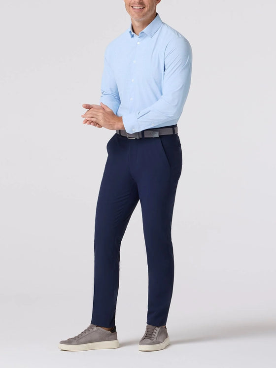 Leeward Dress Shirt in Cloud Blue Mini Grid