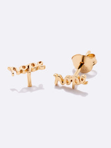  Larissa Loden Nope Script Stud Earrings