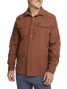  Howler Brothers Emerger Tech Longsleeve in Mink Brown