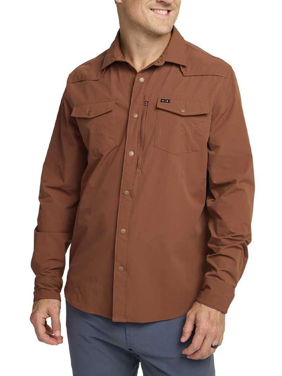 Howler Brothers Emerger Tech Longsleeve in Mink Brown