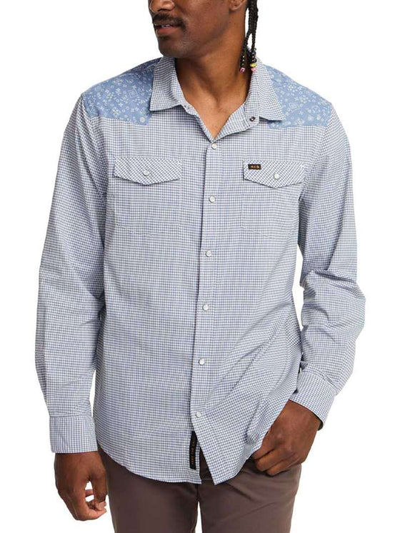 Howler Brothers H Bar B Tech Longsleeve - Wild Rag in Blue Mirage